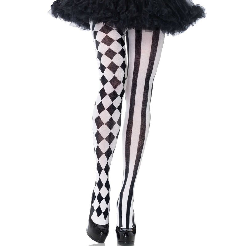 LEG AVENUE HOSIERY – leg avenue - juodai/balti harlekino pantyhosai