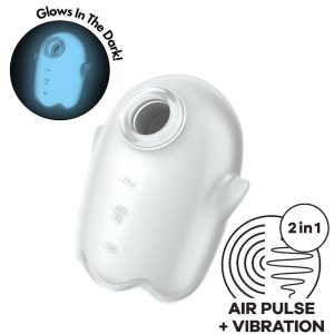 SATISFYER AIR PULSE – satisfyer - švytuoklis ghost air pulse & vibratorius baltai