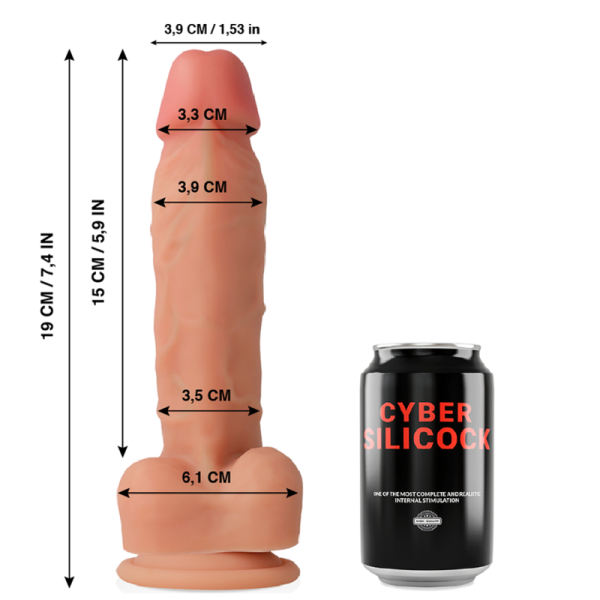 CYBER SILICOCK – oliver ultra realistinis minkštas skystas silikonas 19 cm -o- 3.9 cm - Image 2