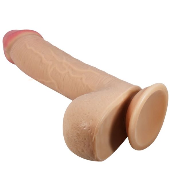 PRETTY LOVE HIGH GRADE – pretty love - sliding skin serija realistiškas dildas su sliding skin siurbimo puodeliu kūno spalvos 23.4 cm