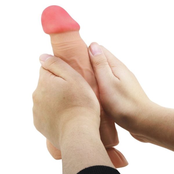 PRETTY LOVE HIGH GRADE – pretty love - sliding skin serija realistiškas dildas su sliding skin prisisiurbimo puodeliu ir nuotoliniu valdymo pultu mėsa 21.8 cm - Image 3