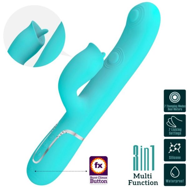 PRETTY LOVE - Triušio vibratorius Aqua - Image 3