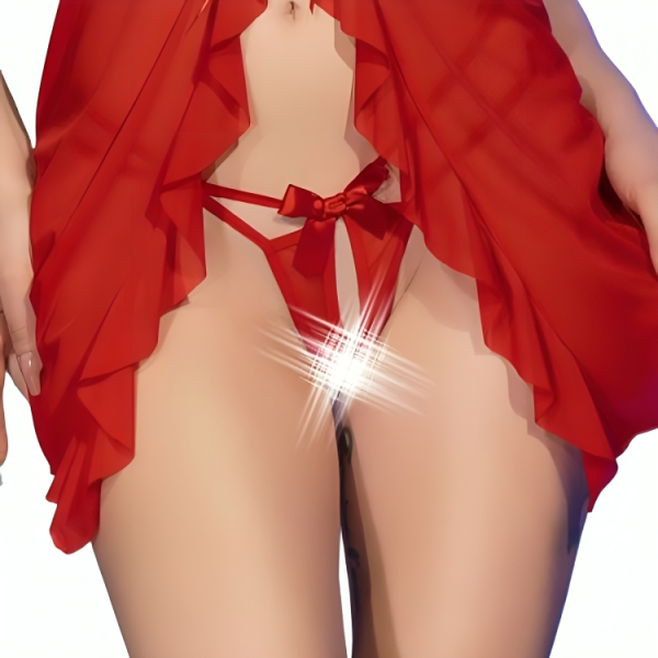 CHILIROSE BABYDOLLS – chilirose - cr 4696 babydoll & thong crotchless raudonas l/xl - Image 3