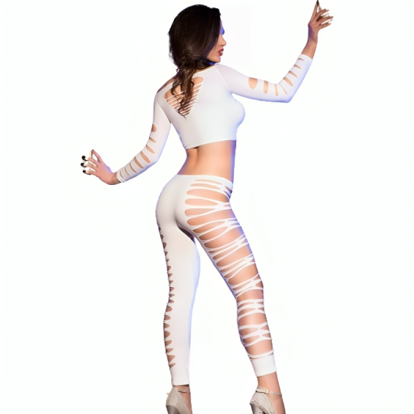 CHILIROSE SETS – chilirose - cr 3654 top & leginsai balti s/m - Image 2
