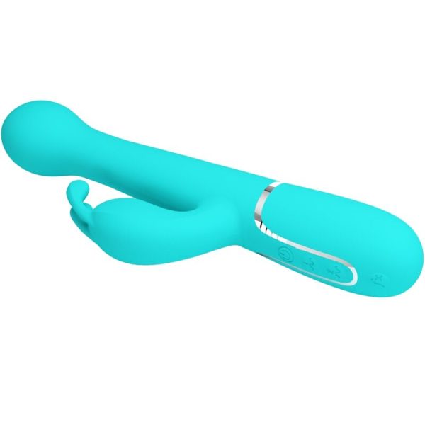 PRETTY LOVE FLIRTATION – pretty love - dejon triušis vibratorius 3 in 1 multifunkcinis aqua žalias - Image 3