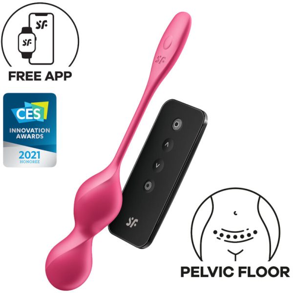 SATISFYER BALLS – satisfyer - meilės paukščiai 2 vibraciniai kegel kamuoliukai + nemokama programėlė