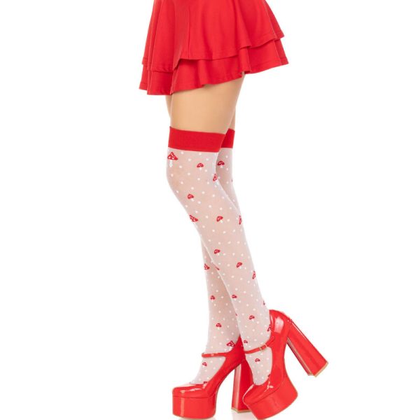 LEG AVENUE HOSIERY – leg avenue - grybų kelio socks raudona/balta - Image 3