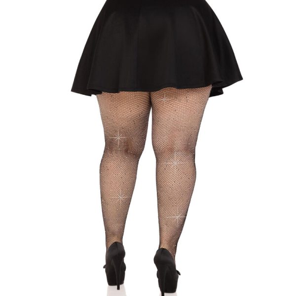 LEG AVENUE HOSIERY – leg avenue - kristalizuotos tinklinės pusryčių kelnės juodos plus size - Image 2