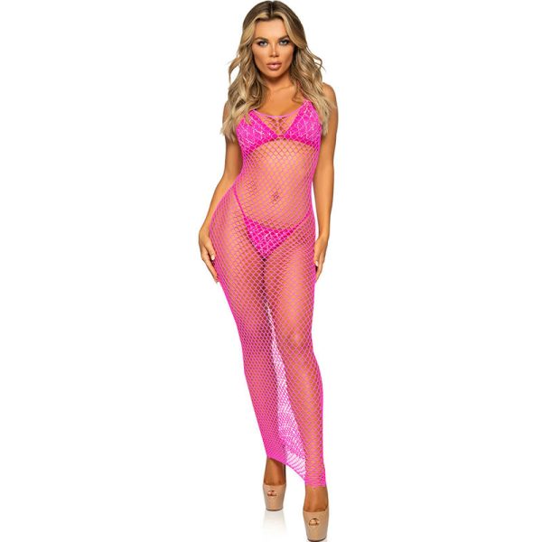 LEG AVENUE DRESSES – leg avenue - ilga tinklinė suknelė fuchsia vienas dydis - Image 2