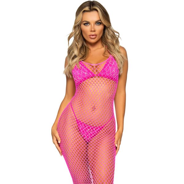 LEG AVENUE DRESSES – leg avenue - ilga tinklinė suknelė fuchsia vienas dydis