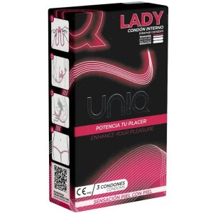 UNIQ – moterų kondomai be latexo su kelnėmis 3 vienetai