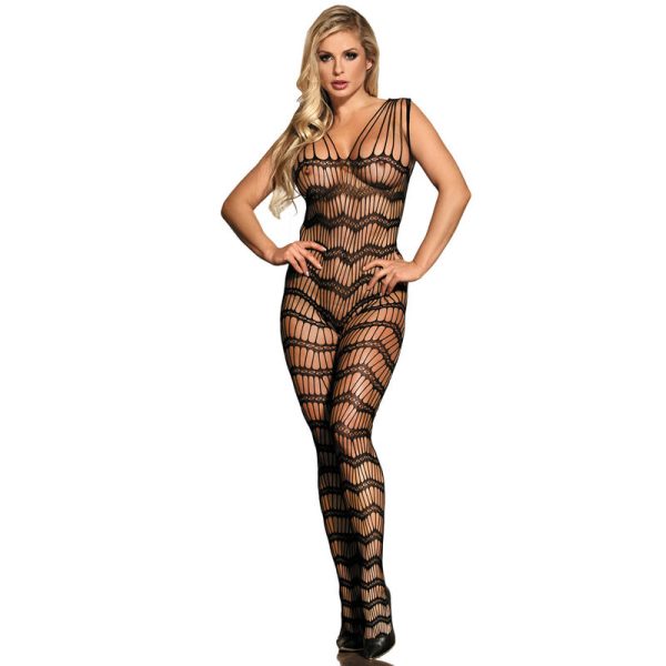 SUBBLIME BODYSTOCKINGS – subblime - 951696 tinklinis kročas bodystockingas su petnešomis juodas vienas dydis