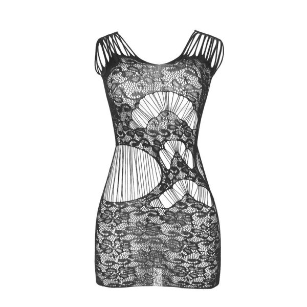 SUBBLIME DRESSES – subblime - 951771 ilga suknelė su atviromis nugara ir tinklu juoda vienas dydis - Image 3
