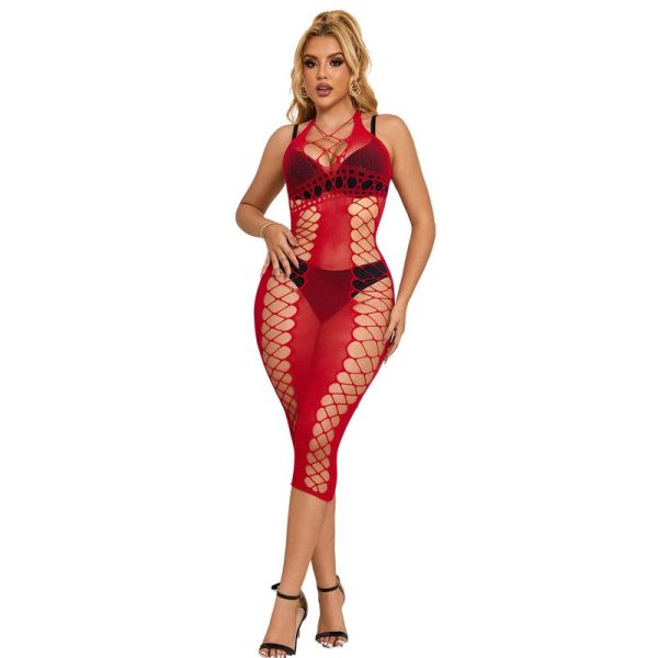 SUBBLIME DRESSES – subblime - 952327 ilga raudona tinklinė suknelė vienas dydis