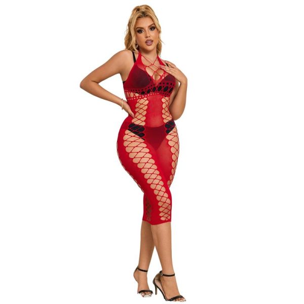 SUBBLIME DRESSES – subblime - 952327 ilga raudona tinklinė suknelė vienas dydis - Image 3