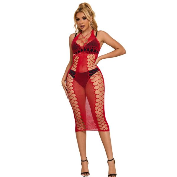SUBBLIME DRESSES – subblime - 952327 ilga raudona tinklinė suknelė vienas dydis - Image 2