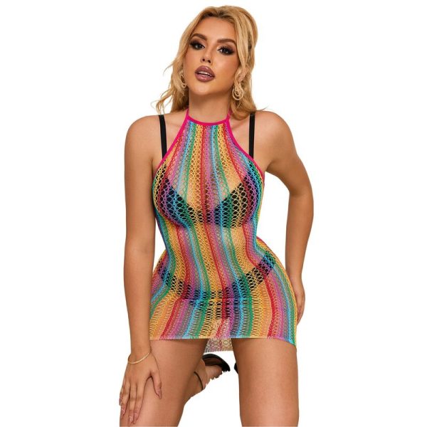 SUBBLIME DRESSES – subblime - 952341 vaivorykštės tinklinis suknelė vienas dydis - Image 3