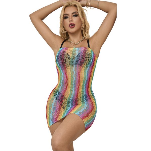 SUBBLIME DRESSES – subblime - 952457 vaivorykštės off shoulder bepeltės žaidimų suknelė vienas dydis - Image 3