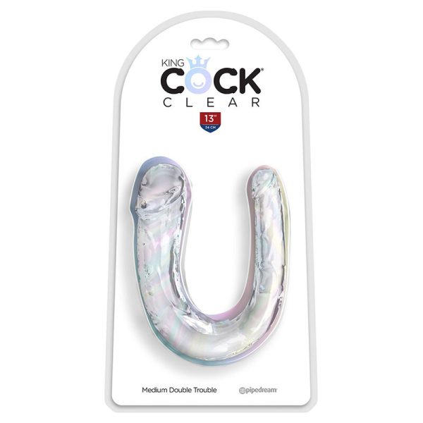 KING COCK – dublinis džiaugsmas dublinis dildas 33 cm aiškus - Image 2