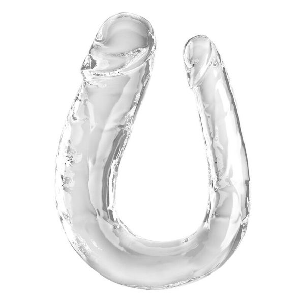 KING COCK – dublinis džiaugsmas dublinis dildo 44 cm aiškus