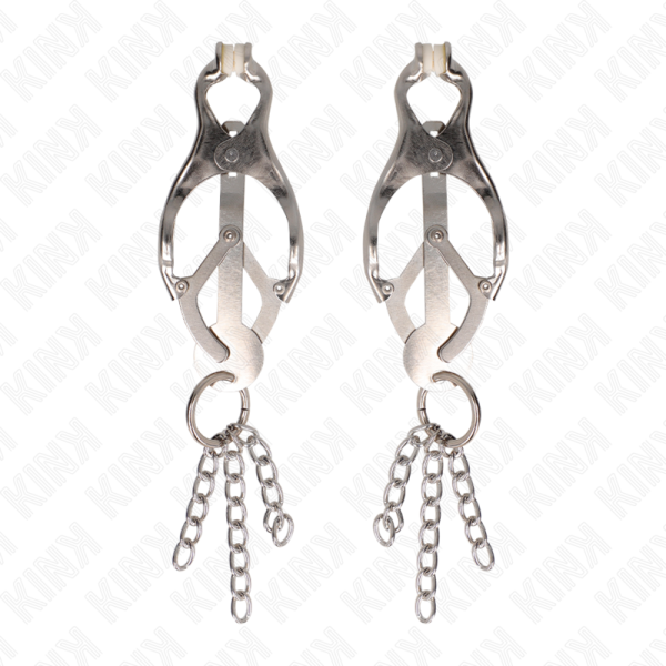 KINK NIPPLE GRIP – kink - japonų drevės nipple klampos su mažomis grandinėmis sidabro - Image 2