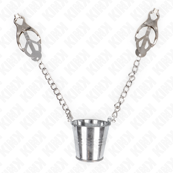 KINK NIPPLE GRIP – kink - spenelių spaustukai su kibiru sidabro - Image 2
