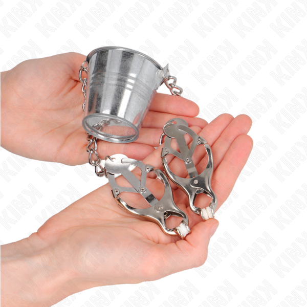 KINK NIPPLE GRIP – kink - spenelių spaustukai su kibiru sidabro - Image 3