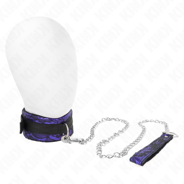 KINK COLLAR & GAG – kink - trumpas aksominis nerinys kaklo papuošalas su diržu 105 cm su nailono apdaila 44 x 5.5 cm - Image 2