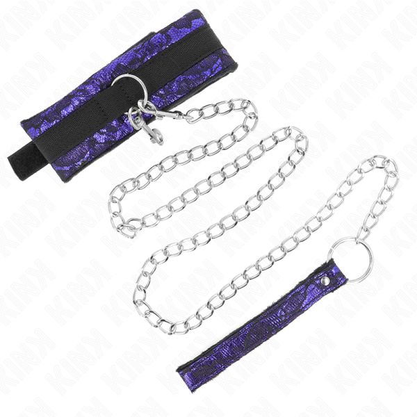 KINK COLLAR & GAG – kink - trumpas aksominis nerinys kaklo papuošalas su diržu 105 cm su nailono apdaila 44 x 5.5 cm