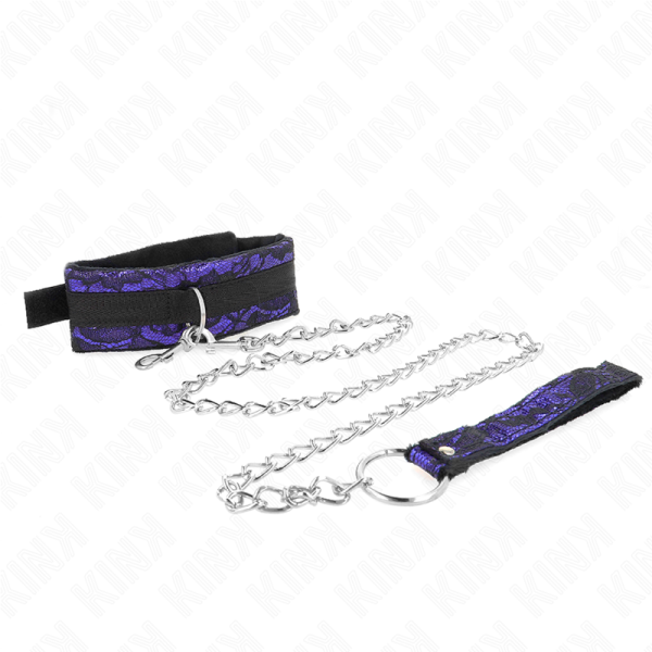 KINK COLLAR & GAG – kink - trumpas aksominis nerinys kaklo papuošalas su diržu 105 cm su nailono apdaila 44 x 5.5 cm - Image 3