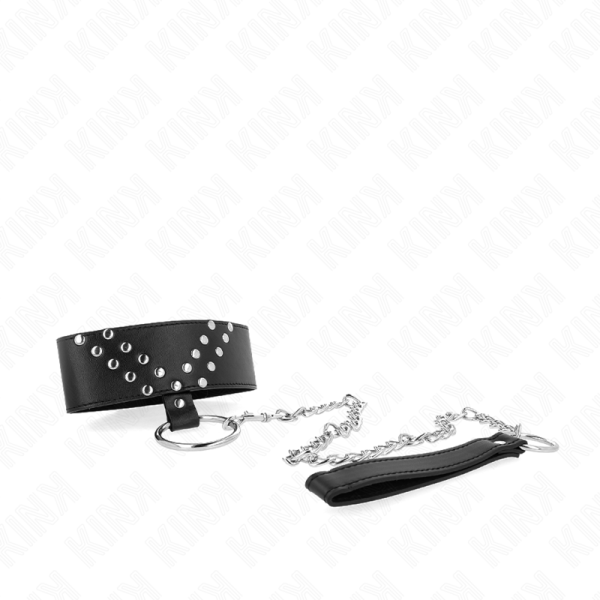 KINK COLLAR & GAG – kink - kaklo papuošalas su diržu 65 cm su v varžtu reguliuojamas 36-43 cm x 5 cm - Image 3
