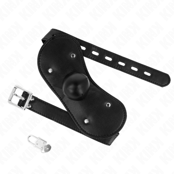 KINK COLLAR & GAG – kink - ball gag mouth mask with lock adjustable 42-60 cm - Image 2