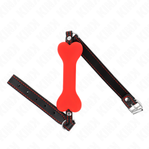 KINK COLLAR & GAG – kink - raudonas kaulas 12 cm kalba 63 x 2 cm