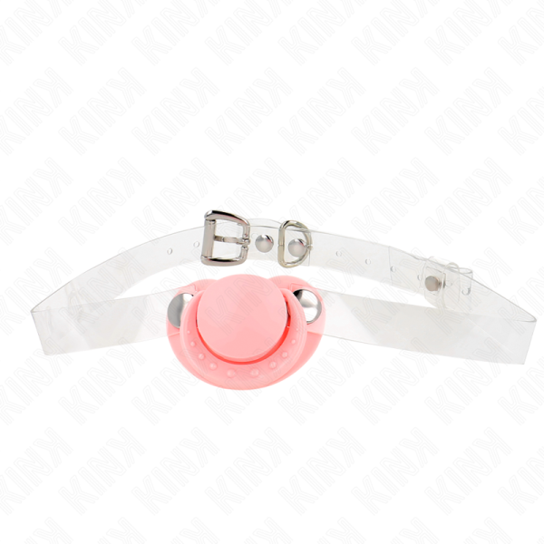 KINK COLLAR & GAG – kink - pink pacifier shaped gag 5.5 x 4 cm adjustable 43-60 cm
