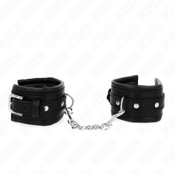 KINK WRIST RESTRAINT – kink - akmenukų sugalvos rankų apribojimai juodi reguliuojami 25-32 cm x 5.5 cm - Image 2