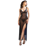 CHILIROSE - CR 4723 Ilgas Babydoll ir Stringai Juodas XL