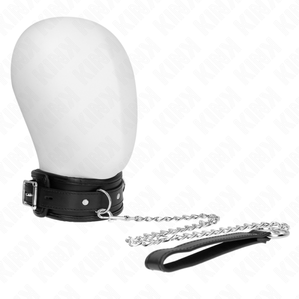 KINK COLLAR & GAG – kink - pagrindinis modelis kaklo diržas su pavadėliu 65 cm modelis 1 53 x 6 cm