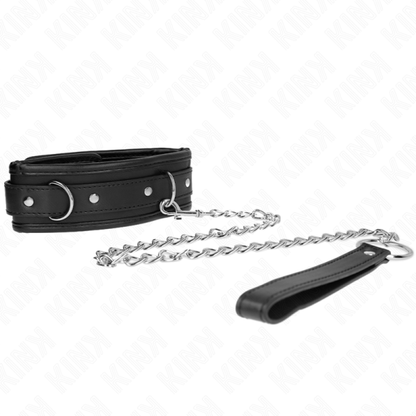 KINK COLLAR & GAG – kink - pagrindinis modelis kaklo diržas su pavadėliu 65 cm modelis 1 53 x 6 cm - Image 3