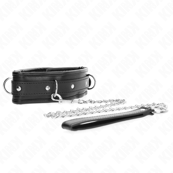 KINK COLLAR & GAG – kink - sunkus kaklo vėrinys su diržu 65 cm modelis 1 reguliuojamas 36.5-50 cm