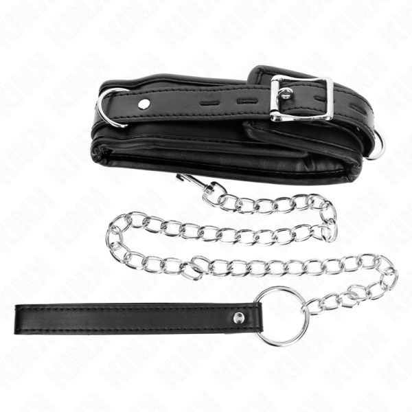 KINK COLLAR & GAG – kink - sunkus kaklo vėrinys su diržu 65 cm modelis 1 reguliuojamas 36.5-50 cm - Image 3