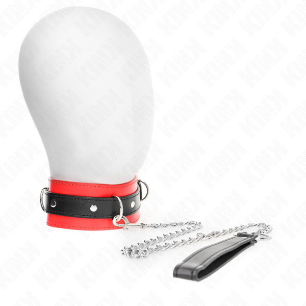 KINK COLLAR & GAG – kink - 65 cm ilgio kraštų kraštas su diržu raudonas 54 x 4.5 cm