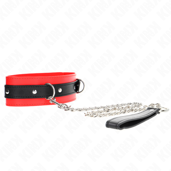 KINK COLLAR & GAG – kink - 65 cm ilgio kraštų kraštas su diržu raudonas 54 x 4.5 cm - Image 3