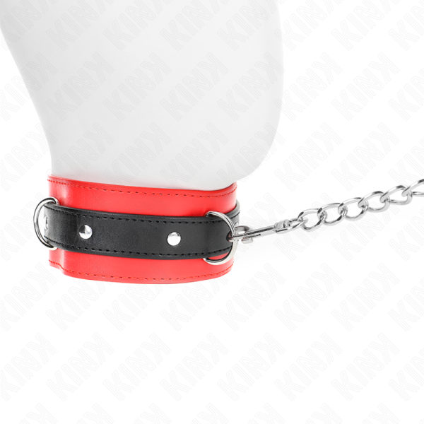 KINK COLLAR & GAG – kink - 65 cm ilgio kraštų kraštas su diržu raudonas 54 x 4.5 cm - Image 2