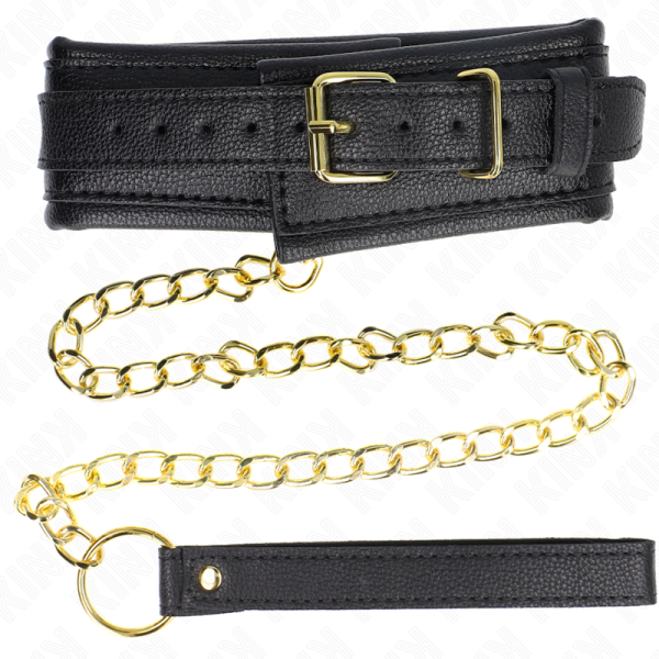 KINK COLLAR & GAG – kink - kaklo papuošalas su kempine imituojančia oda 1 modelis reguliuojamas 37-54 cm x 3 cm - Image 3