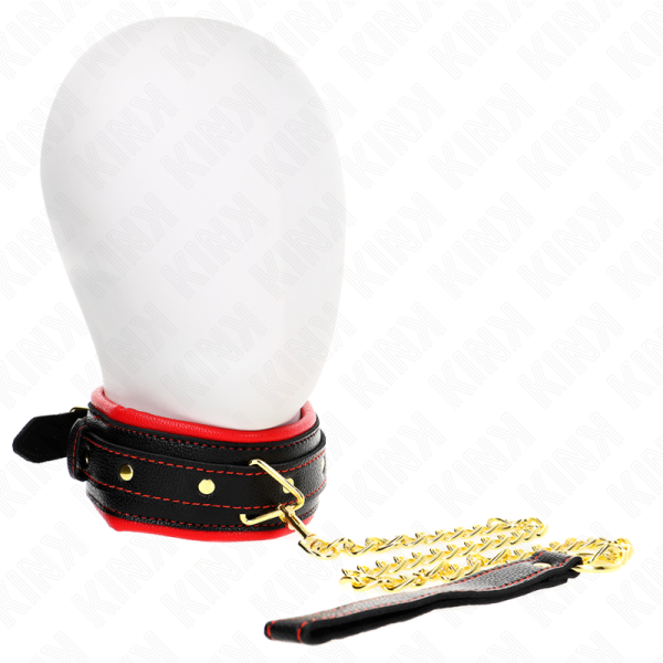 KINK COLLAR & GAG – kink - kaklo papuošalas su kempine imituojančia oda 2 modelis reguliuojamas 37-54 cm x 3 cm - Image 2