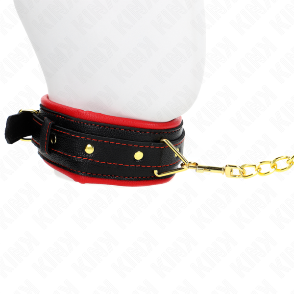 KINK COLLAR & GAG – kink - kaklo papuošalas su kempine imituojančia oda 2 modelis reguliuojamas 37-54 cm x 3 cm - Image 3