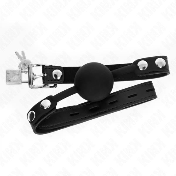 KINK COLLAR & GAG – kink - modelis 1 silikoninis kamštis 4 cm su užraktu 60 x 2 cm - Image 2