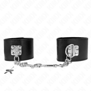KINK WRIST RESTRAINT – kink - rankų apribojimai su užrakto uždarymu juodi reguliuojami 16-23 cm x 5.5 cm