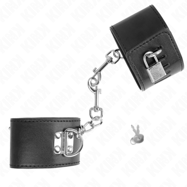 KINK WRIST RESTRAINT – kink - rankų apribojimai su užrakto uždarymu juodi reguliuojami 16-23 cm x 5.5 cm - Image 2