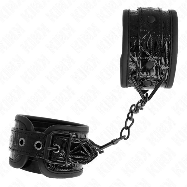 KINK WRIST RESTRAINT – kink - diamond raštas riešo apribojimai juodi reguliuojami 17-26 cm x 5.5 cm - Image 2